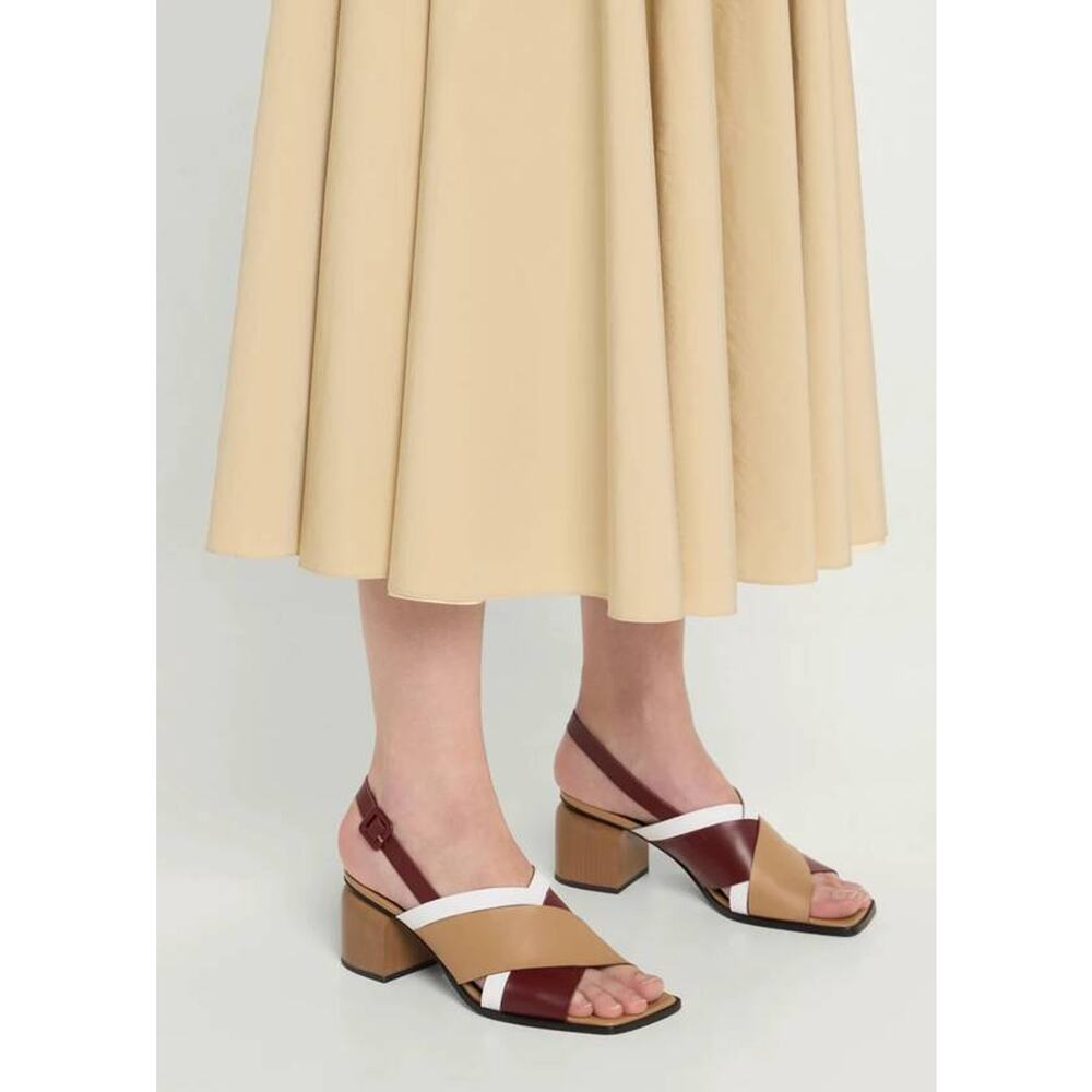 Pierre Hardy Alpha Cross Sandals in Burgundy Cappucino White 41